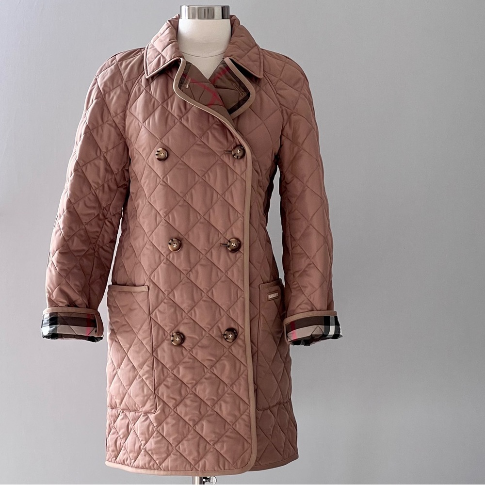 Burberry Diamond Quilted Coat in Camel